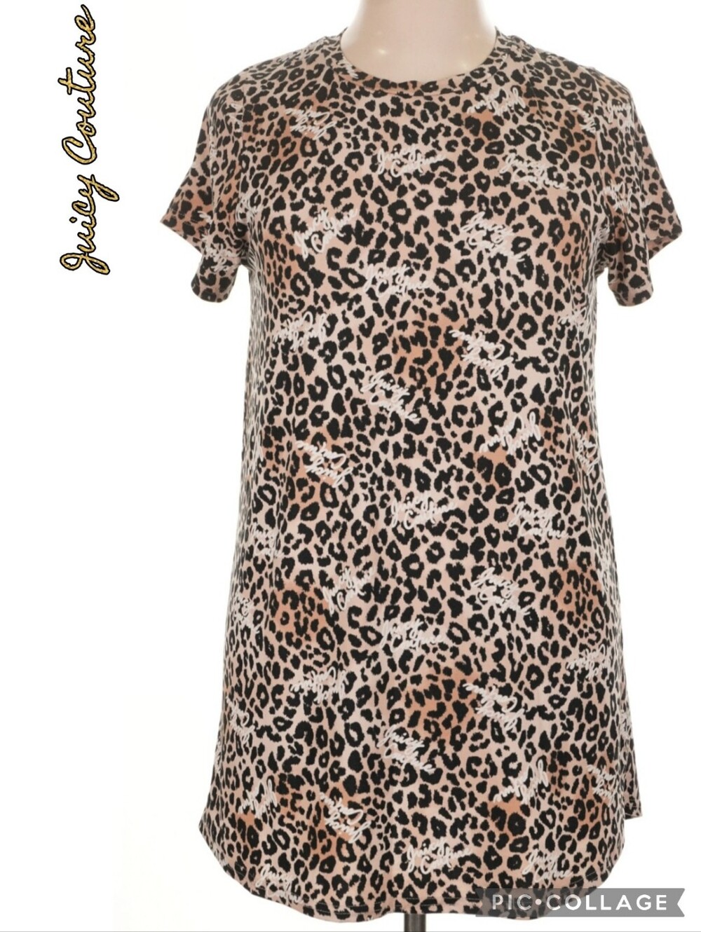Juicy Couture leopard print tunic sleepwear brown & black spots 10% spandex